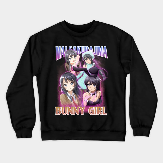 seishun buta yarou AoButa Mai Sakurajima Crewneck Sweatshirt by clvndesign